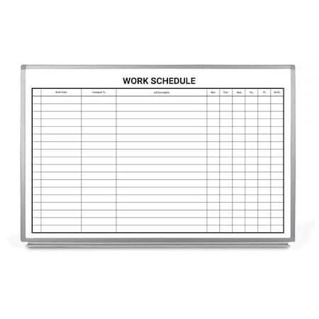 Creative Safety Supply Work Schedule Whiteboard, 60in x 40in WB10099-60