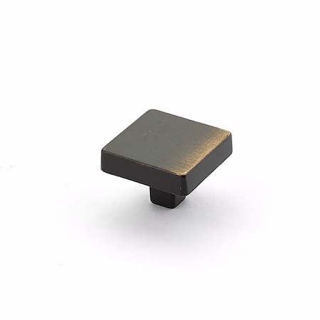 Schaub 1-3/4in Diameter Large Square Vinci Cabinet Knob Antique Bronze Finish 815-AZ