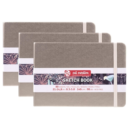 Talens Art Creation Sketchbook, 80 Sheets, 90lbs, Pink Champagne Cover, 8.3'' x 5.8'' (A5), 3PK 9314245M