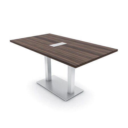 Skutchi Designs Rectangle Conference Table With Power, 36 in W, 60 in L, Brown HAR-REC-36X60-DOU-H3041-ESIL