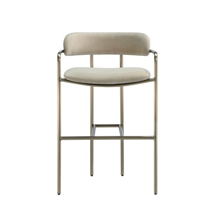 Manhattan Comfort Serene Metal Upholstered Counter Stool in Taupe CS1884-TP