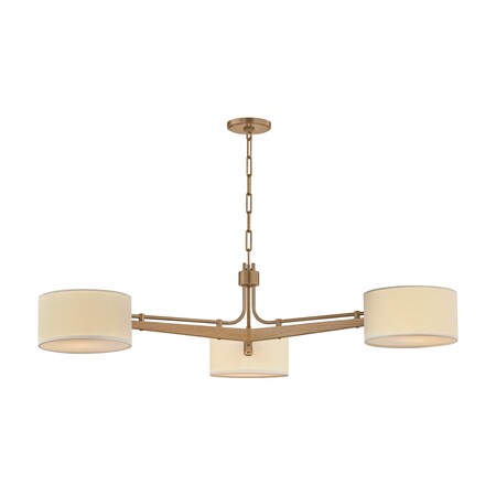 Troy Lighting Mailo 49.75in wide 3 Light Chandelier in Patina Brass F5650-PBR