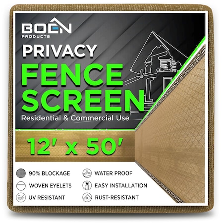 Boen Priv Netting, Wht, WovEyelts, 12ftX50 ft PN-30072