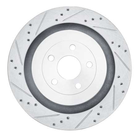 Dynamic Friction Co DFC Brake Rotor - Drilled and Slotted - Silver 631-55010L
