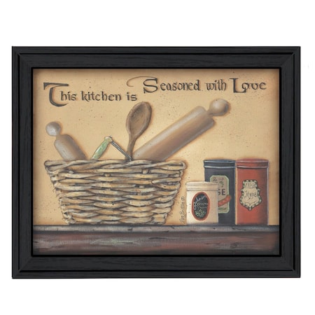 Homeroots Seasoned with Love Black Framed Print Kitchen Wall Art 404694