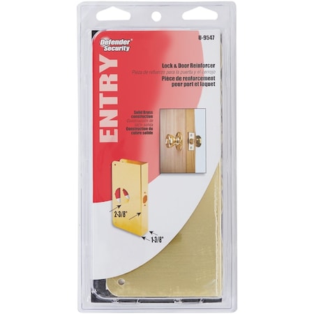 Prime-Line Defender Security 1-3/8'' x 2-3/8'' Brass Door Reinforcer U 9547