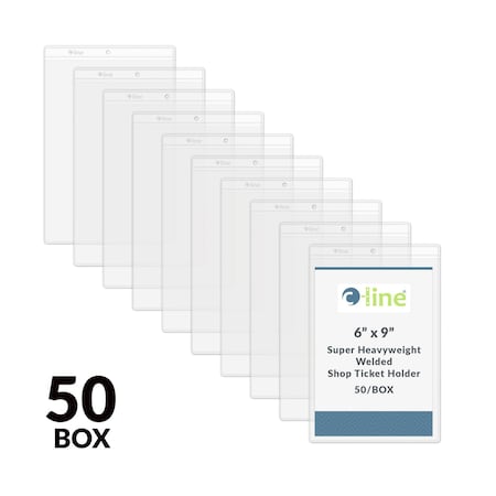 C-Line Products 6" x 9" Heavyweight Vinyl Welded Shop Ticket Holders, 50/BX 80069