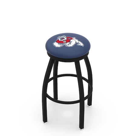 Holland Bar Stool Co 30" Blk Wrinkle Fresno State Swivel Bar Stool, Accent Ring L8B2B30FresSt
