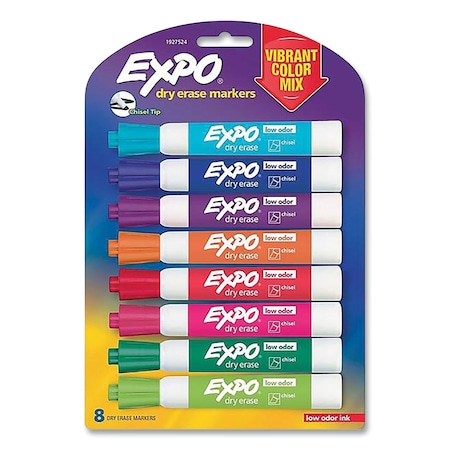 Expo Dry Erase Marker, Broad Chisel Tip, Assorted Colors, 8PK 1927524A