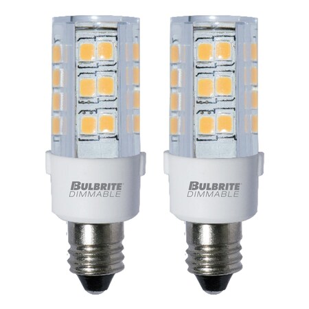 Bulbrite 35-Watt Equivalent T4 Dimmable Mini-Candelabra LED Light Bulb Soft White, 2PK 861516
