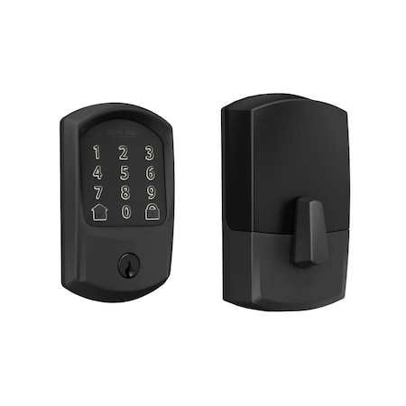 Schlage Residential Greenwich Encode Smart Wifi Deadbolt with 12351 Latch and 10116 Strike Matte Black Finish BE489WBCGRW622