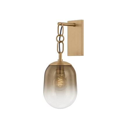 Troy Lighting Harvey 7in wide 1 Light Wall Sconce in Patina Brass B2519-PBR