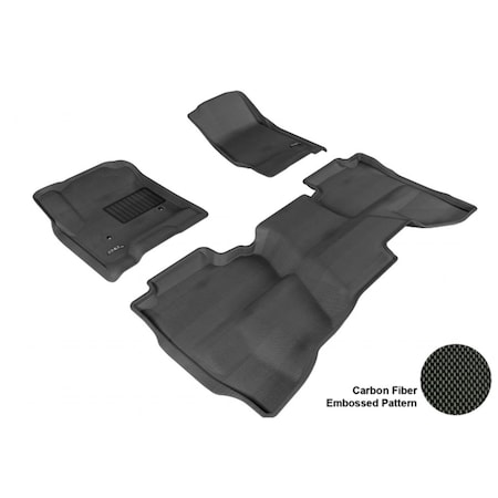 3D Maxpider CHEVROLET SILVERADO 1500 DOUBLE CAB 2014 KAGU BLACK R1 R2 W/O CENTER HUMP Floor Mat L1CH03901509