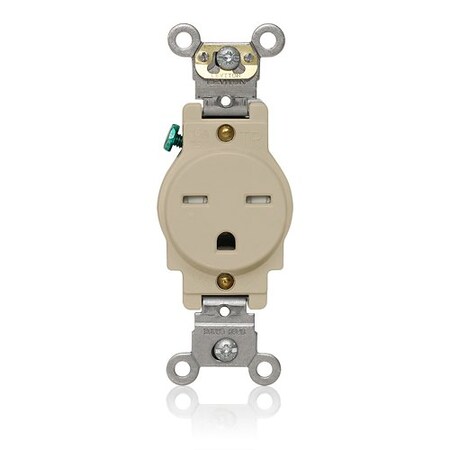 Leviton Plugs&Rcptcls, 15A, 250VAC, Ivory, Nylon, PK1 T5661-I