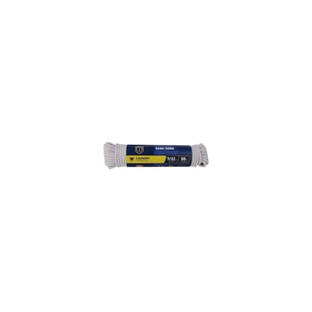 Richelieu Sash Cord, Smooth, Braided Cotton, 7/32-In. x 50-Ft. 642011
