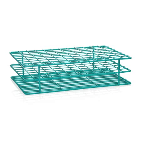 United Scientific Coated Wire Rack, 13-16 mm Tubes, 96 Place, Teal CWRTT06