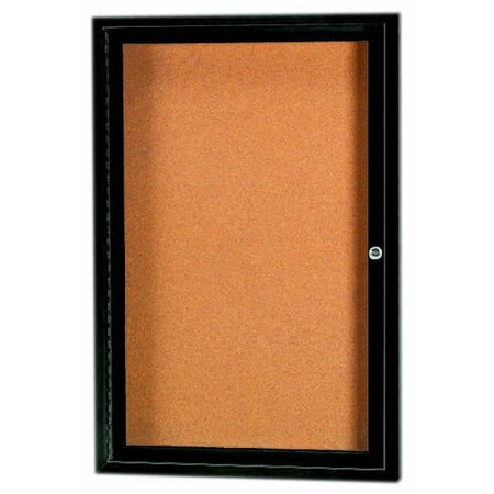 Aarco Illuminated Enclosed Bulletin Board w/ Bronze Anodized Al Frame, 36''Hx24''W DCC3624RIBA