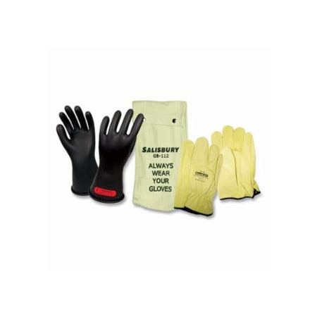 Salisbury Insulating Lineman Gloves Kit, Natural Rubber, Size 08, Black 962-GK011B/8