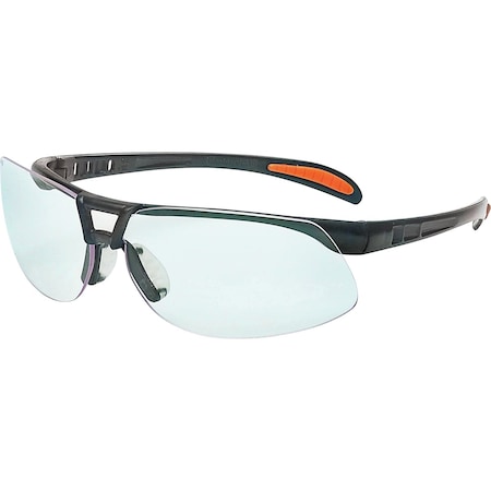Uvex Semi-Rimless Safety Glasses with Black Frame, Clear Lens with Hydroshield Anti-Fog Coating S4200HS