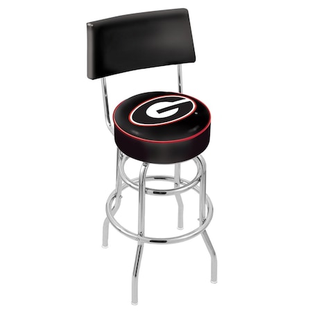 Holland Bar Stool Co 25" Chrome 2-Ring Georgia "G" Swivel Bar Stool, Back L7C425GA-G