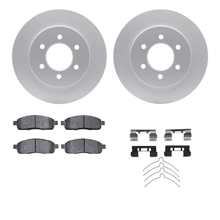 Dynamic Friction Co DFC GEOSPEC Coated Rotor- Heavy Duty Brake Pad includes Hardware 4412-54048