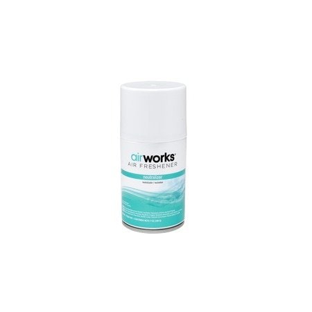 Air Works Metered Aerosol Air Freshener, Spray, 6000 ft3, 7 fl oz (0.2 quart), Neutralizer, 30 Day, 12PK 7913