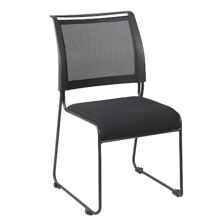 Regency Maxx Mesh Stacking Office Chairs, Fabric Seat, Black, 6PK 4300BK6PK