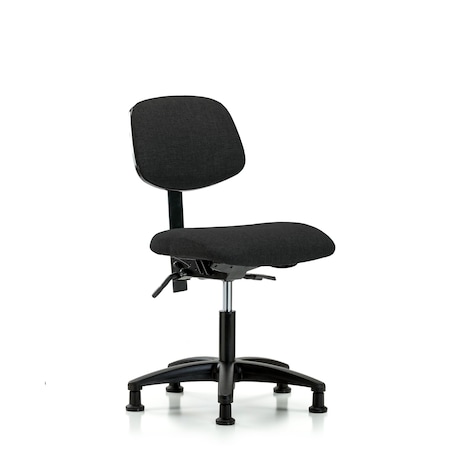 Blue Ridge Ergonomics Desk Chair Desk Chair, Fabric, Glides, Blk, No Arms, 19" to 24" Height, Fabric, Black BR-FDHCH-RG-T0-A0-RG-F42