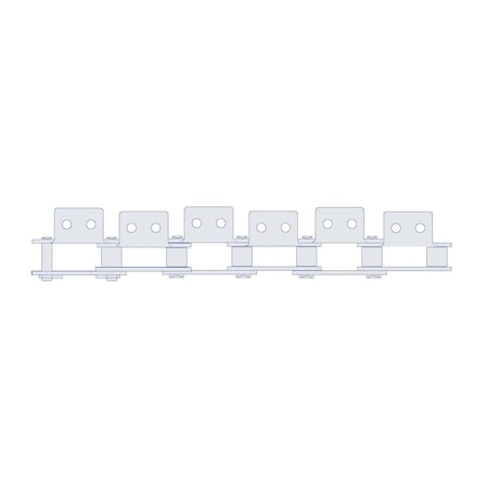 Hkk Chain HKK Double Pitch Riv Standard Conveyor w/A-2 Att on Every P, 1.25P, .4 Dia x 3/8 W DC050RA2EV