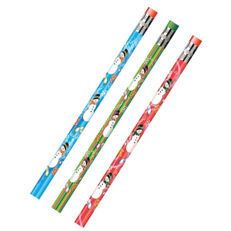 Tosafos Decorated Pencils Holiday Snowmen, Assorted - 12 Dozan TO3482084