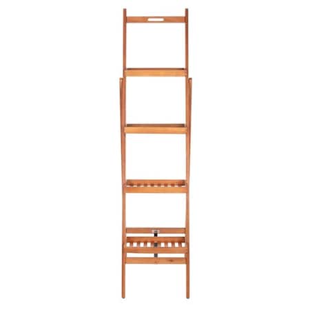 Safavieh 16.1 x 24.8 x 69.3 in. Grenton 4 Tier Plant Shelf, Natural PAT7063A