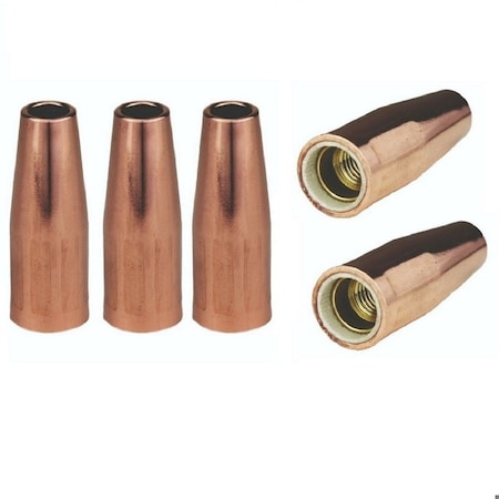 Star Tech Weld MIG Welding Nozzles 3/8in Tapered for Tweco Mini, #1 & Lincoln Magnum 100, 5PK 21T37