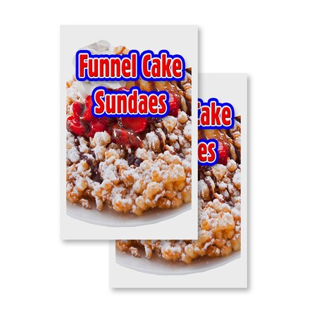 Signmission Funnel Cake Sundaes, Vinyl Decals Only 24 Inch x 36 Inch, Vinyl Decal, 2PK DSB-2436-2PACK-Funnel Cake Sundaes