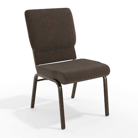 Flash Furniture Brown Dot Fabric Church Chair, PK4 4-FD-CH02185-GV-BNDOT-GG