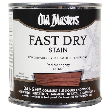 Fast Dry Stain 1/2 Pt Old Masters Red Mahogany Interior Oil-Based Wood Stain 60416