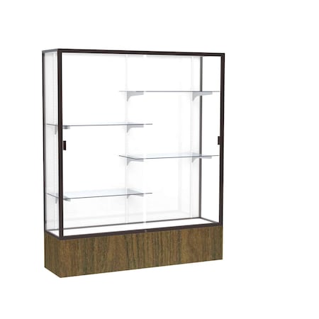 Ghent Floor Display Case 60x72x16, White, Dark Bronze 2075WB-BZ-WV