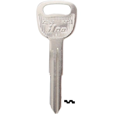 Ilco Kia Nickel Plated Automotive Key KK3 / X253, 10PK IAF00007122