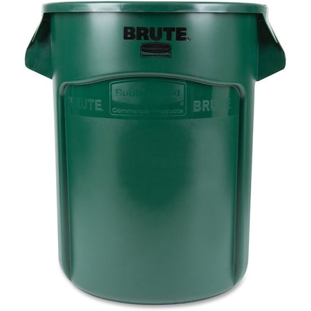 Rubbermaid Commercial BRUTE 44 gal Round Heavy Duty Plastic Can, Green, None, Plastic 1779741