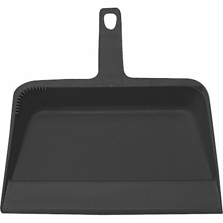 Genuine Joe Heavy-Duty Plastic Dust Pan - 12 Wide - Black - 1 Each GJO02406