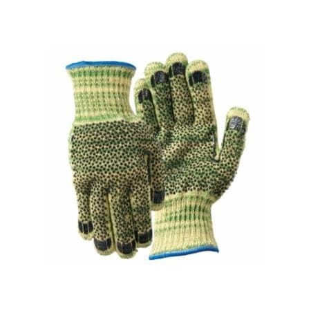 Wells Lamont Metalguard Heavy Weight Gloves with PVC Dots, X-Large, Gray/Green/Yellow, 3PK 815-1881XL