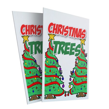 Signmission Christmas Trees, Plastic Signs Only 24 Inch x 36 Inch, Corrugated Plastic, 2PK CSB-2436-2PACK-Christmas Trees
