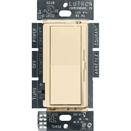 Lutron Lighting Dimmer, Decora Rocker, Ivory DVCL-253P-IV
