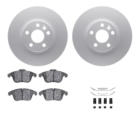 Dynamic Friction Co DFC GEOSPEC Coated Rotors with 5000 Brake Pads - Ceramic and Hardware 4512-27096