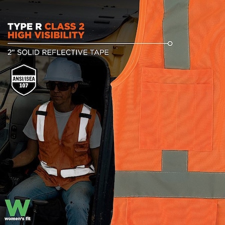 Ergodyne Hi-Vis Vest, S, 27 " L, Orange 22472