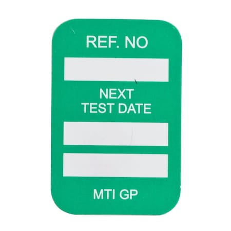 Brady MICROTAG Next Test Date Inserts, White on Green, 1.25in H x 1.25in W, 100PK MIC-MTIGP G