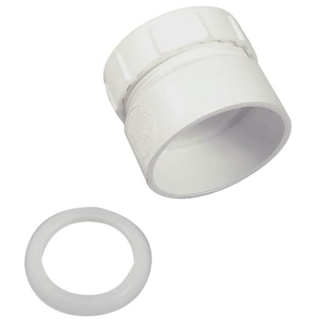 Danco Trap Pipe Adapter, 1-1/2 in, Plastic, White 94041