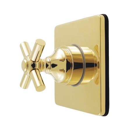 Kingston Brass Single-Handle Six-Way Diverter Valve with Square Trim Kit, Polished Brass KS4042EX