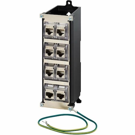 Eaton TRIPP LITE SERIES 8-PORT METAL SHIELDED DIN-RAIL MOUNT PRELOADED KEYSTONE PATCH N063-008-6A-SH