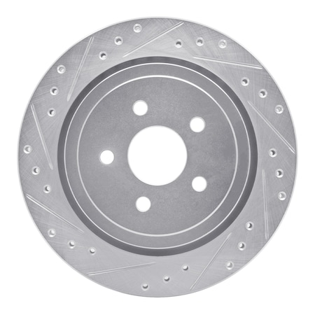 Dynamic Friction Co DFC Brake Rotor - Drilled and Slotted - Silver 631-39007L