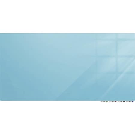 Ghent Dry Erase Board, Glass, 48 in, 96 in, No Frame Frame, Blue, Gloss ARIASM48BE